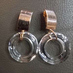 Gold and Silver Hoop Clip-On Earrings